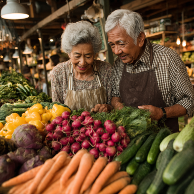 Profesional de nutrición consultando con adulto mayor